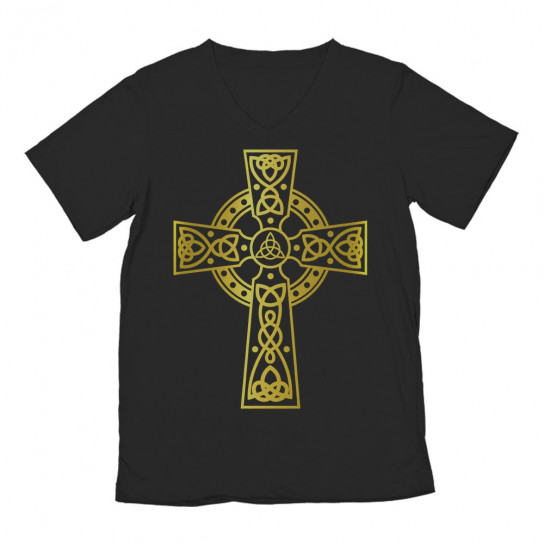 Gothic Celtic Cross Golden Graphic Design