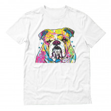 Dog Lover Rainbow Bulldog Colorful Neon Top