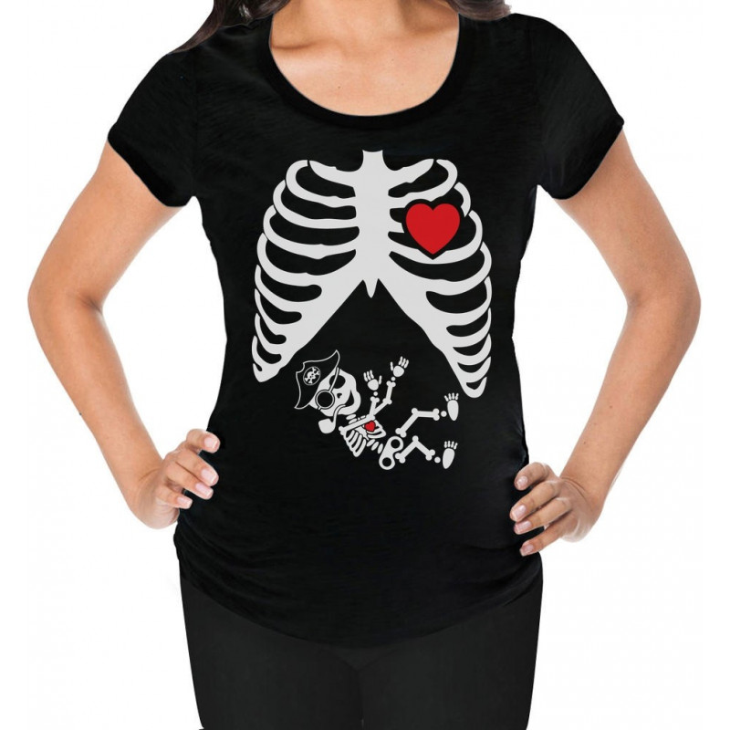 Pregnant Skeleton Pirate Baby X-Ray Funny Pregnancy - Halloween ...
