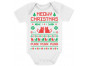 Cute Xmas Bodysuit - Meowy Christmas Ugly Sweater Design