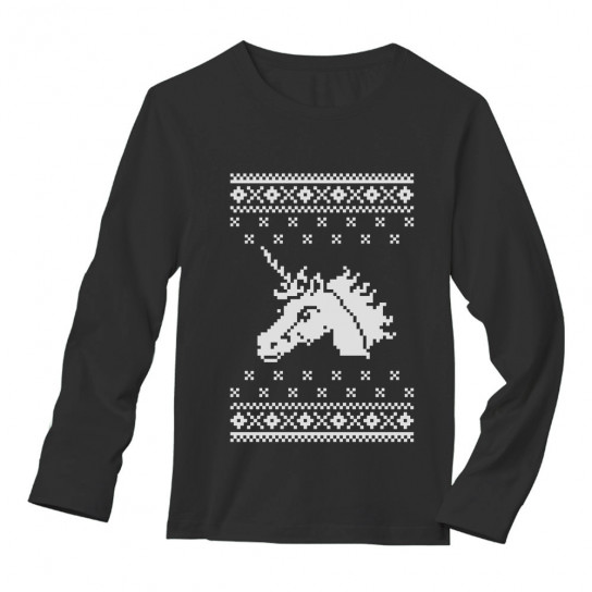Magical Xmas Ugly Christmas Sweater Big White Unicorn