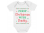 Cute Xmas Baby Grow Vest - First Christmas With Daddy
