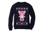Big Pink Furry Bear Doll Ugly Christmas Sweater Funny
