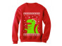 Big Green Trex Santa Ugly Christmas Sweater Funny Xmas