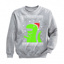 Big Green Trex Santa Ugly Christmas Sweater - Funny
