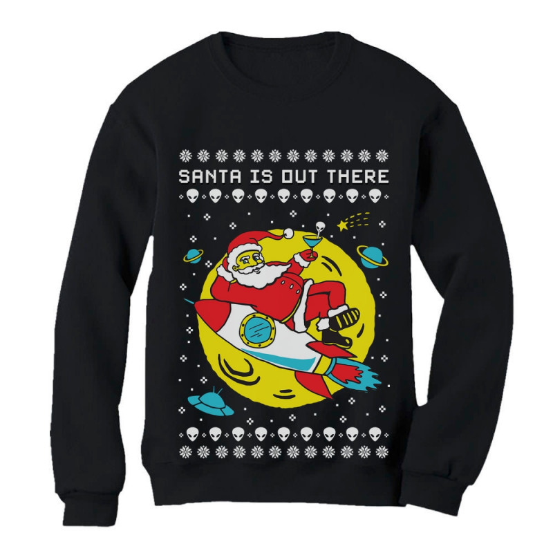 Santa's Out There UFO Alien Space Rocket Ugly Christmas - Christmas -  Greenturtle