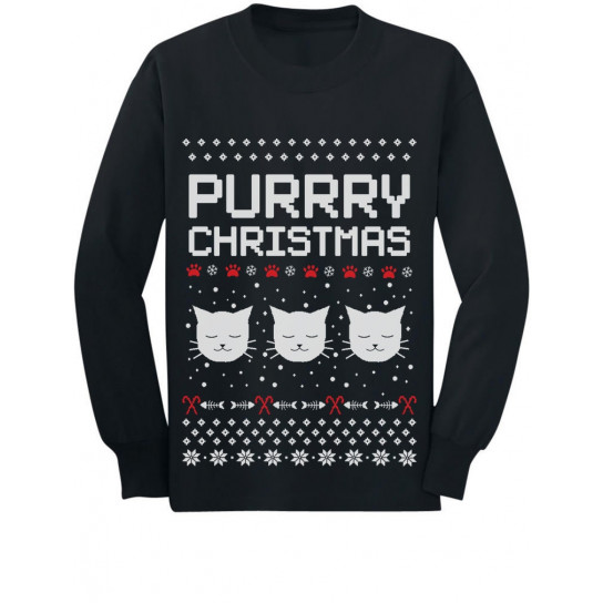 Purrry Christmas Ugly Sweater Cute Cats