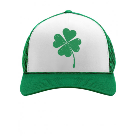 Green Distressed Clover Cap