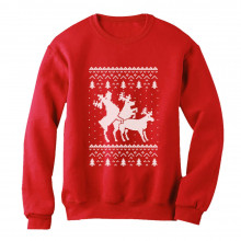 Ugly Christmas Party Sweater Humping Reindeer Threesom
