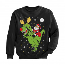 T-Rex Santa Ride Ugly Christmas