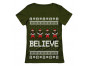 Believe Black Santa Elves Ugly Christmas Sweater
