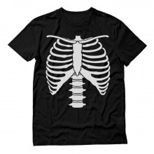 Halloween Skeleton Rib Cage Xray Front and Back Print Easy Costume