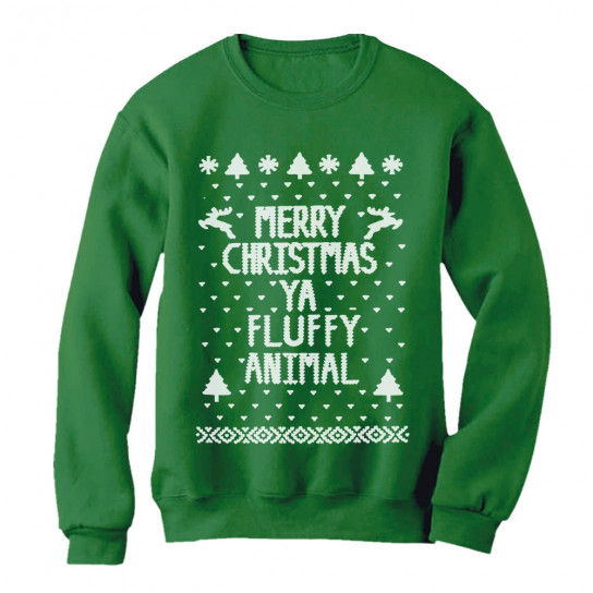 Merry Christmas Ya Fluffy Animal Ugly Xmas Sweater
