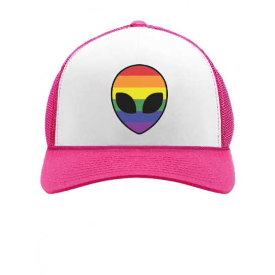 Gay Alien Head UFO Rainbow Flag Gay Pride Hoodie Gift Idea 