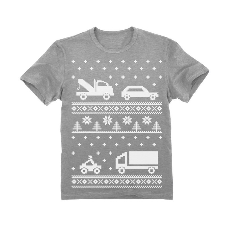 Xmas Children Clothing Cars Ugly Christmas Sweater Long Sleeve Kids T-Shirt