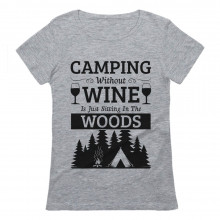 Camping Wine Sitting In The Woods Camper