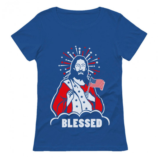 Blessed Jesus American Flag