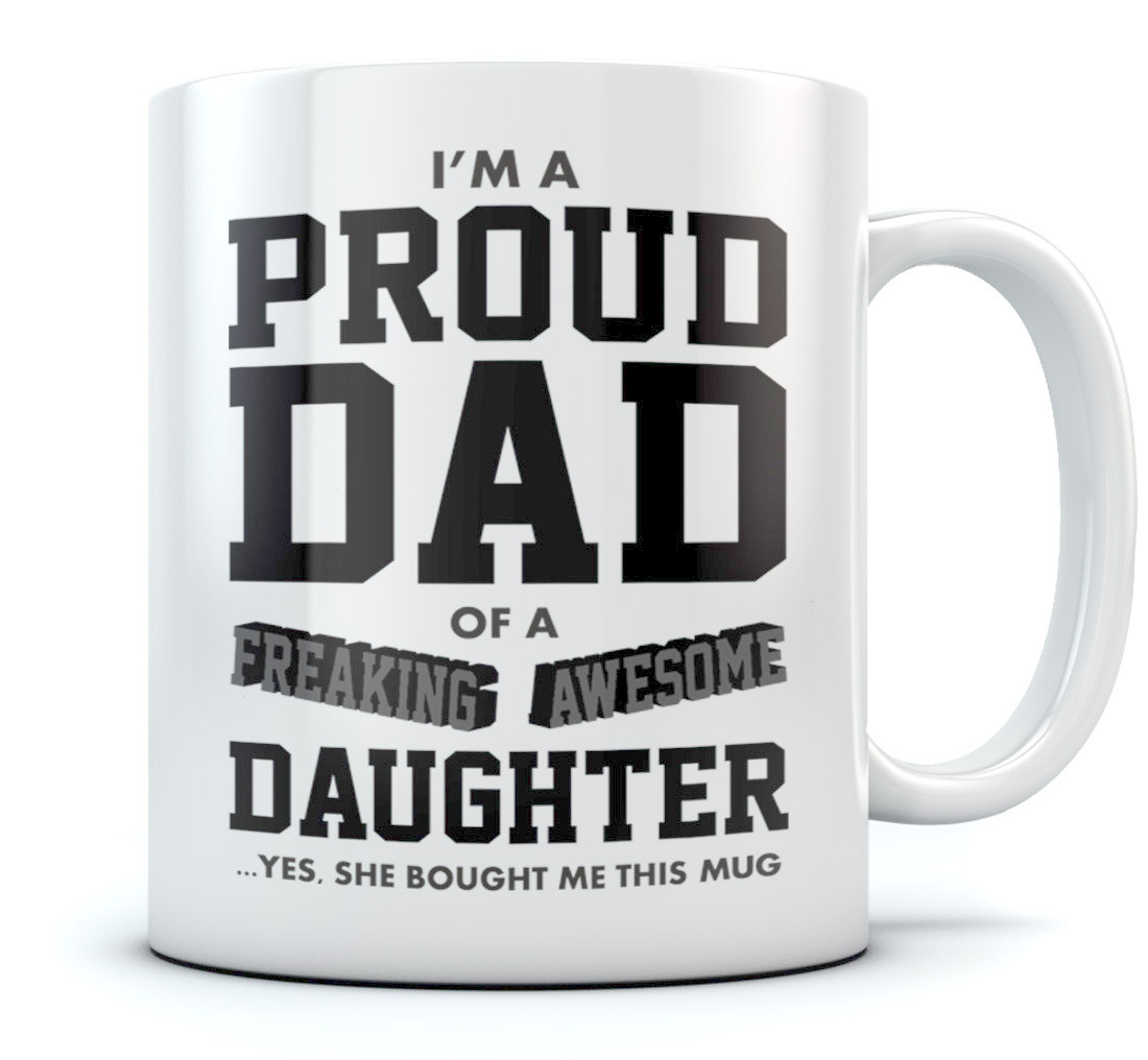 Proud Dad of A Freaking Awesome Daughter Funny Gift for Dads BBQ Cooking Apron One Size Black