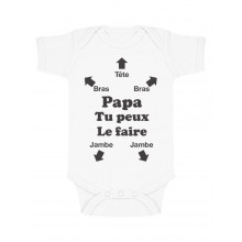 T-Shirts Papa, Tu Peux Le Faire! Humour, Cadeau fête des pères Body Bébé Manche Courte