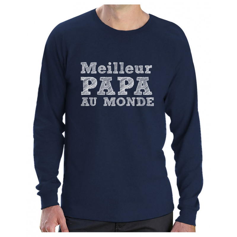 Green Turtle T-Shirts Papa Au Monde Cadeau pour Papa T-Shirt Manches Longues Homme