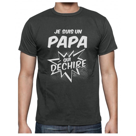 Papa Qui Dechire Super Cadeau pour Papa T-Shirt Homme