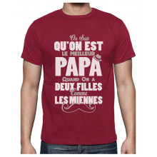Green Turtle T-Shirts Meilleur Papa avec Deux Filles comme Les Miennes T-Shirt Homme
