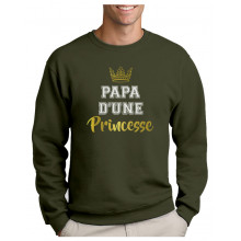 Green Turtle T-Shirts Papa d'une Princesse Cadeau Père et Fille Sweatshirt Homme