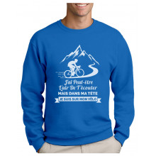 Green Turtle T-Shirts Vêtement Cycliste Homme dans Ma Tête Je suis sur Mon Vélo Sweatshirt Homme