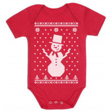 Big Snowman Ugly Christmas Sweater - Xmas Baby Grow Vest