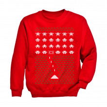Space Geeky Ugly Christmas Sweater Invaders Funny Xmas